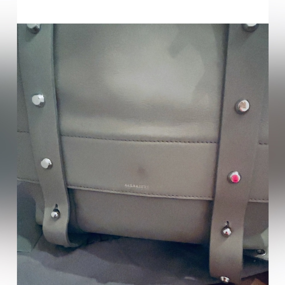 All Saints Gray Leather top handle, backpack and crossbody Studded - Picture 9 of 16